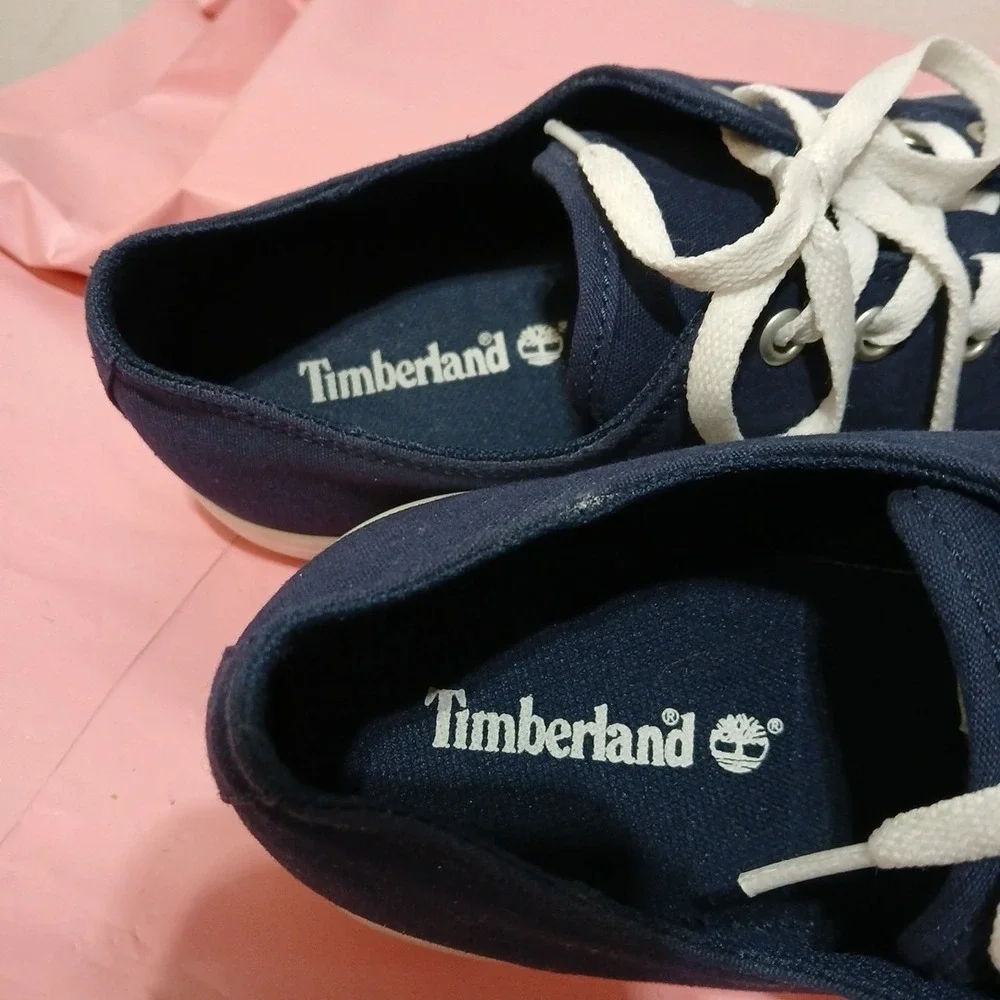 Men's Size 10 Timberland Union Wharf Oxford Canvas Sneakers Dark Blue